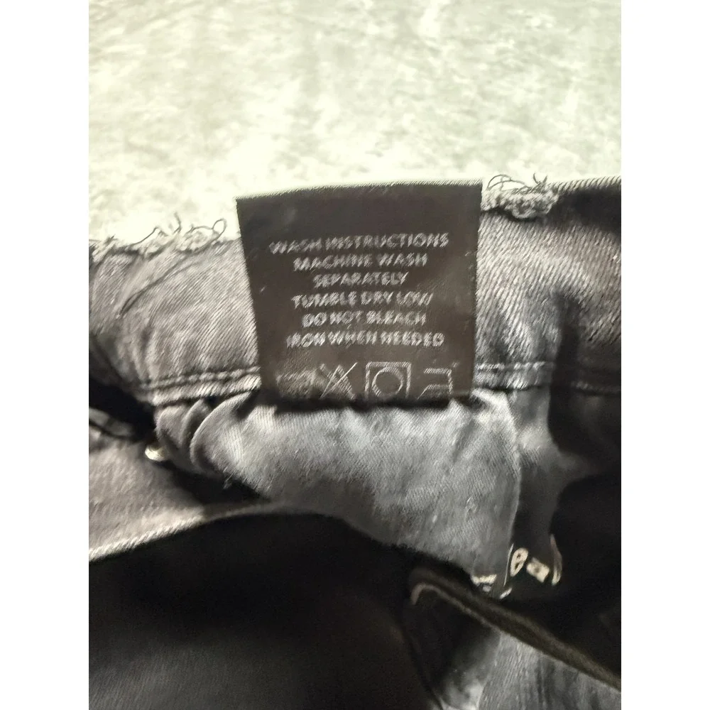 Valabasas Jeans Mens 32 Black Distressed Skinny Fit Frayed Hem Ripped Knee Pants